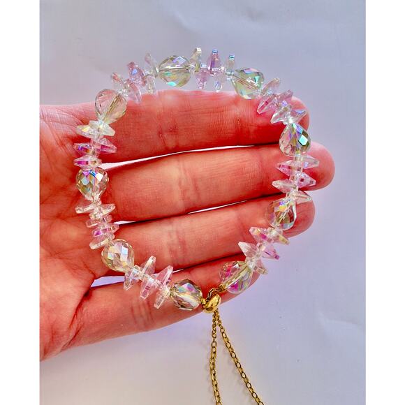 Swarovski Beaded Bracelet Green & Pink - Picture 8 of 8